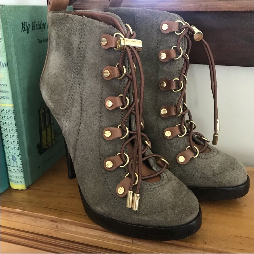 Tory Burch Green Halima Heel Booties